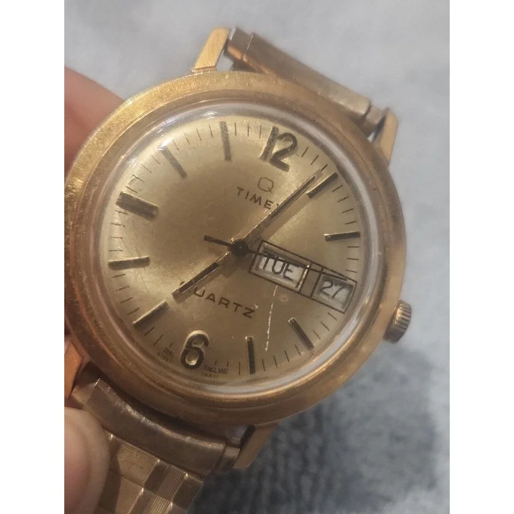 Vintage‎ 1970s Timex Q Men's Quartz Watch 97860 06477 (Not Working)